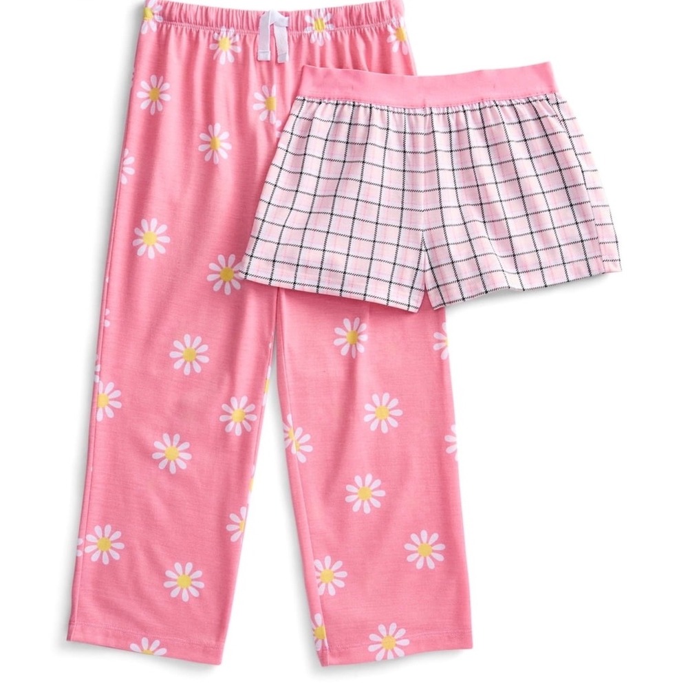 Wonder Nation Girls' Pajama Pants & Shorts 2-Pack Just Peach – Medium (8) – NWT